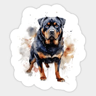 Rottweiler Watercolor Style Sticker